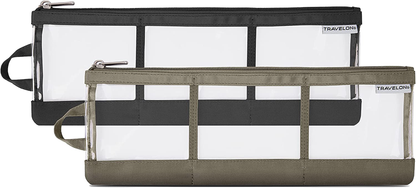 Rynx | Travelon Set of 2 Accessory Organizer, Black/Nutmeg, One Size