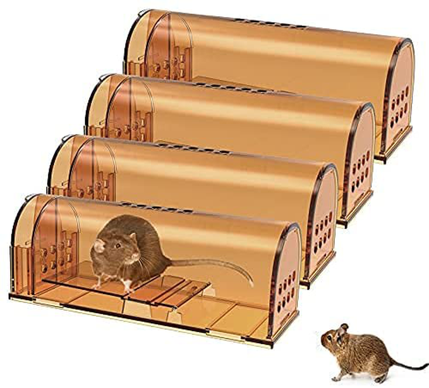 Rynx | 4 Pack Humane Mouse Traps No Kill, Live Mouse Trap, Reusable Mouse Trap for Home and Outdoors