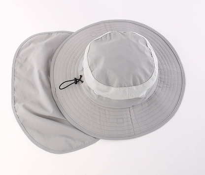 Rynx | Outdoor UPF50+ Mesh Sun Hat Wide Brim Fishing Hat with Neck Flap