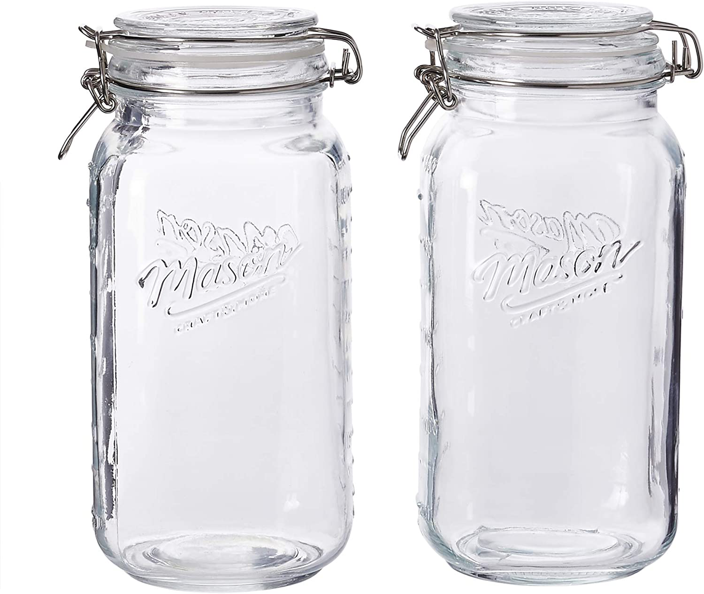 Rynx | Mason Craft & More Glass Clamp Jars, 12oz Mini 4 Pack, Clear