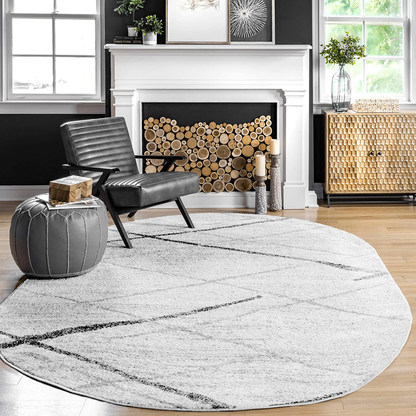 Rynx | nuLOOM Thigpen Modern Area Rug, 4' x 6' Oval, Gray