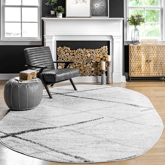 Rynx | nuLOOM Thigpen Modern Area Rug, 4' x 6' Oval, Gray