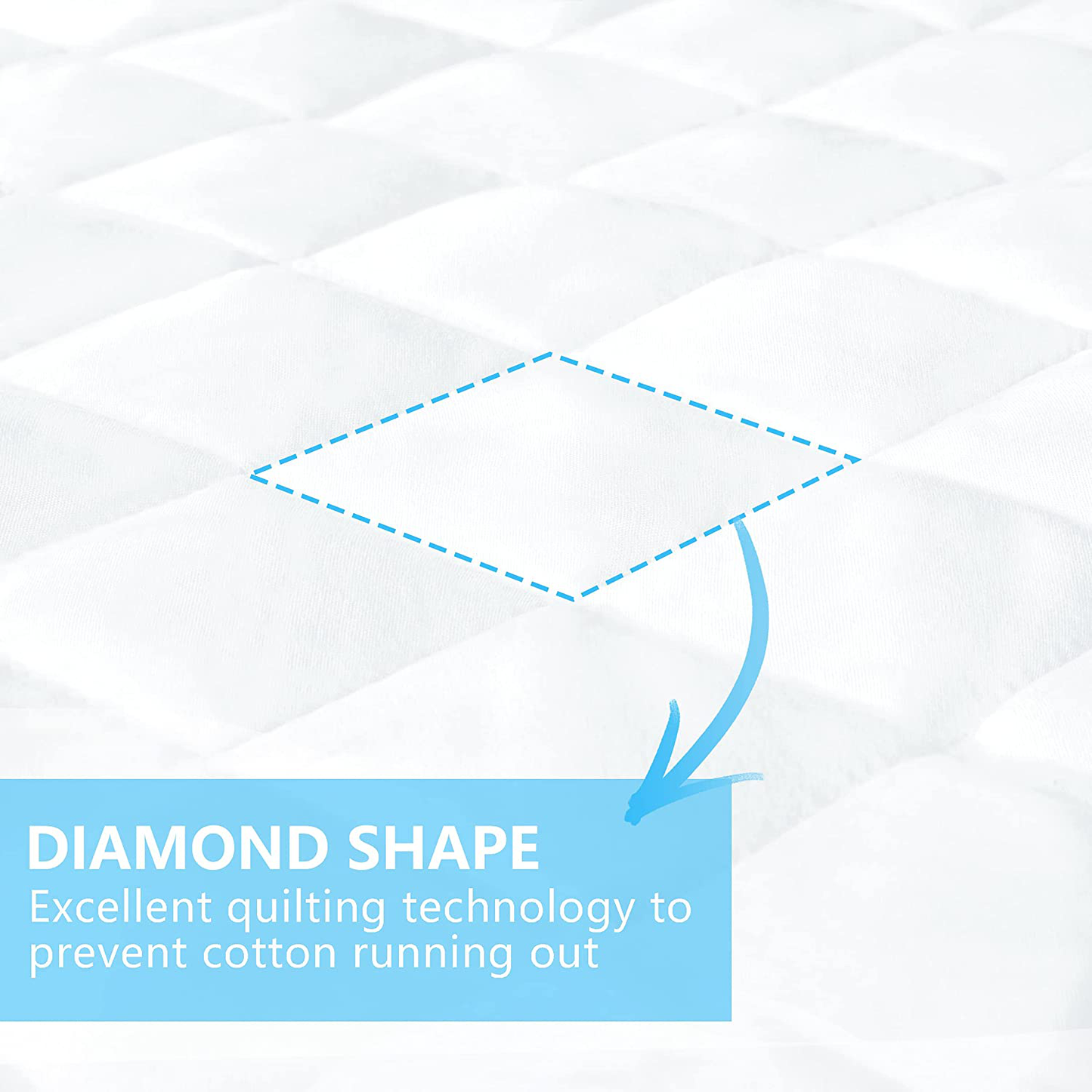 Rynx | Ruili Cal King Quilted Fitted Mattress Pad, 100% Waterproof Deep Pocket Stretch Up to 21 Inch Mattress Protector Soft Snow Cotton Filling Mattress Protector