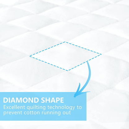 Rynx | Ruili Cal King Quilted Fitted Mattress Pad, 100% Waterproof Deep Pocket Stretch Up to 21 Inch Mattress Protector Soft Snow Cotton Filling Mattress Protector