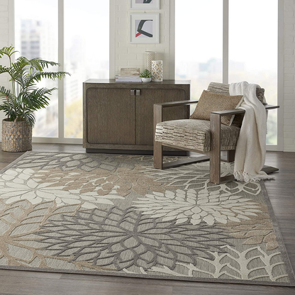 Rynx | Nourison Aloha Indoor/Outdoor Floral Blue Multicolor 2'3" x 8' Area Rug Runner (2'x8')