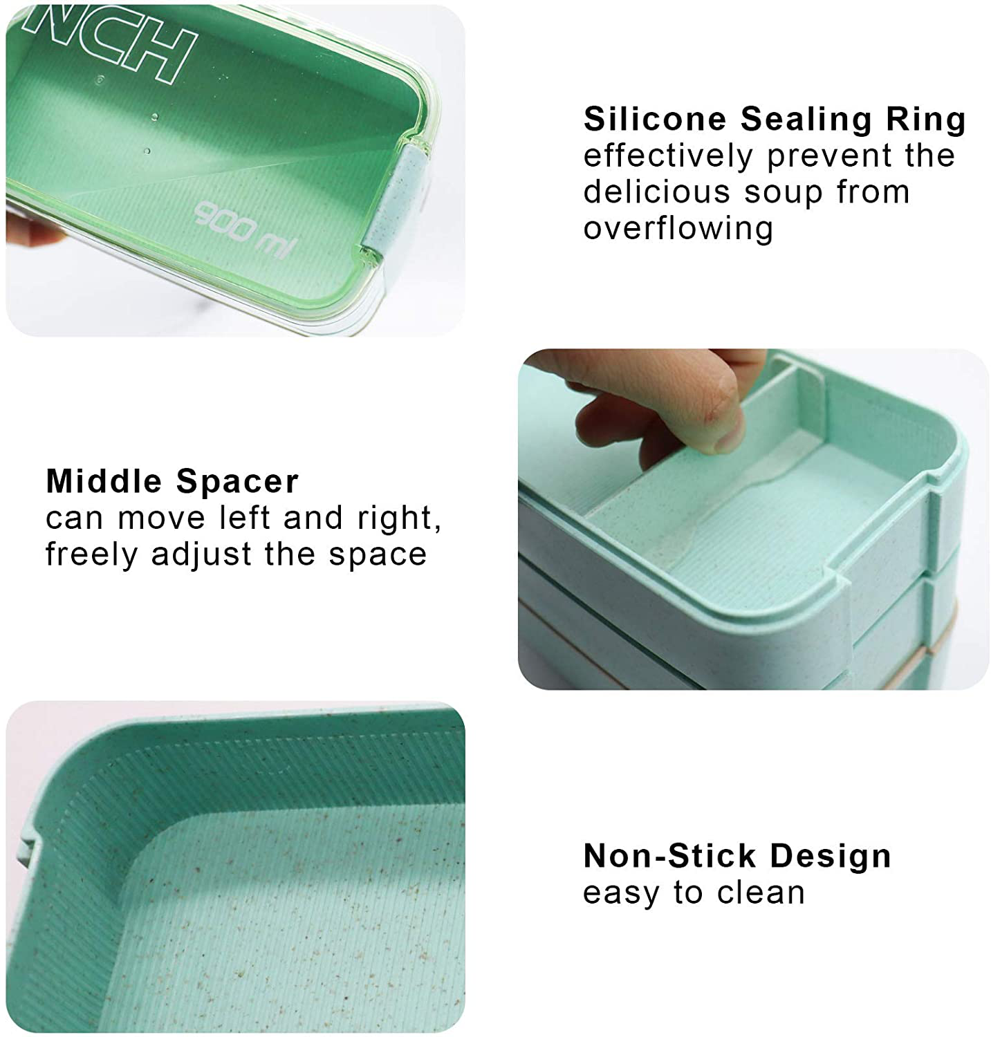 Rynx | Koccido Bento Box Lunch Box Kit, Japanese Lunch Box 3-in-1 Compartment, Stackable Lunch Box Leak-proof Lunch Container, Bento Lunch Box For Kids And Adults