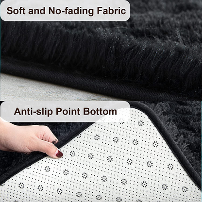 Rynx | TWINNIS Super Soft Shaggy Rugs Fluffy Rugs 4x5.9 Feet, Indoor Modern Plush Area Rugs for Living Room Bedroom Children's Room Kids Room Home Decor, Upgrade Anti-Slip Durable Fuzzy Rug, Gray Purple