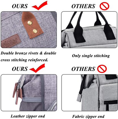 Rynx | Lokass Lunch Bag Insulated Lunch Box Wide-Open Lunch Tote Bag Large Drink Holder Durable Nylon Thermal Snacks Organizer For Women Men Adults College Work Picnic Hiking Beach Fishing, Gray