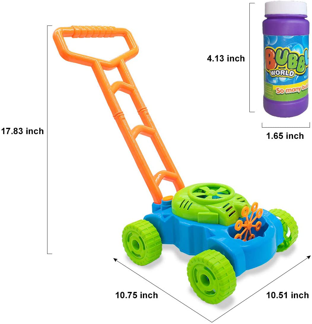 Rynx | Lydaz Bubble Mower for Toddlers, Kids Bubble Blower Garden Toys, Outdoor Push Toys, Halloween Christmas Birthday Toys Gifts for Preschool Boys Girls