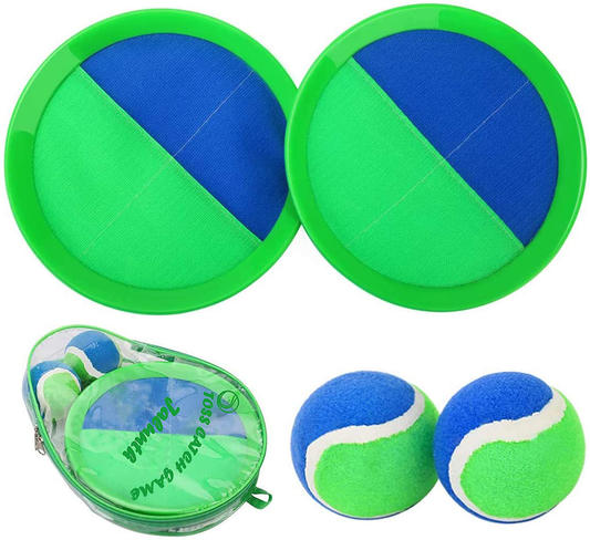 Rynx | Jalunth Ball Catch Set Games Toss Paddle - Beach Toys Back Yard Outdoor Lawn Backyard Throw Sticky Set Age 3 4 5 6 7 8 9 10 11 12 Years Old Boys Girls Kids Adults Family Outside Easter Gifts Green