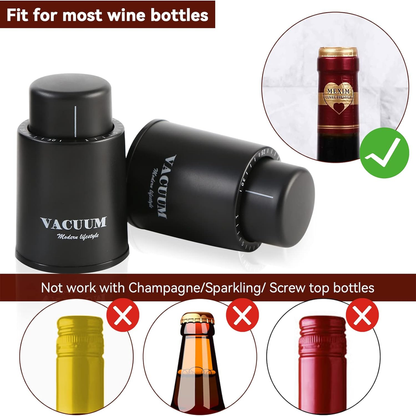 Rynx | Set of 2 wine bottle stoppers, genuine vacuum wine bottle stoppers - reusable