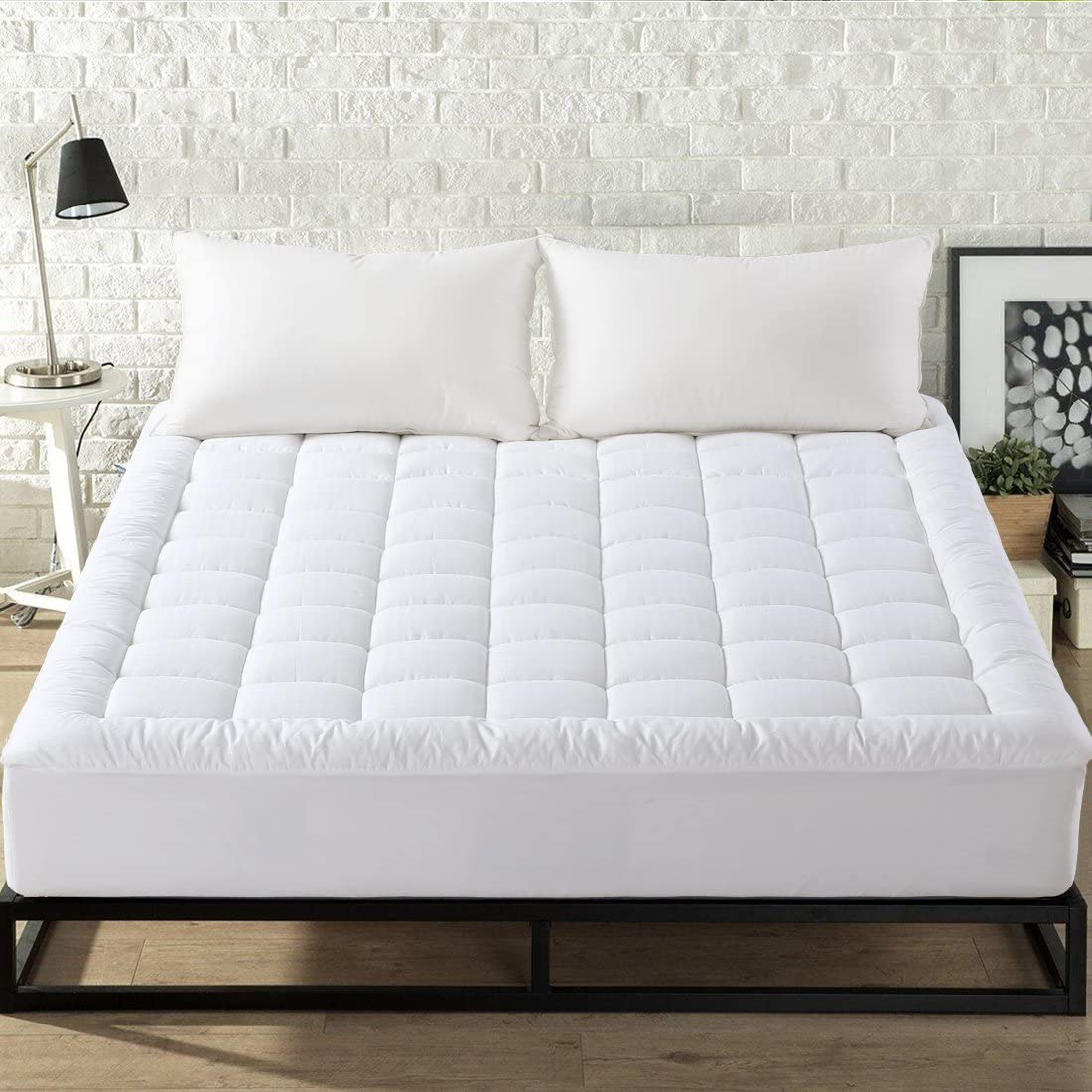 Rynx | EASELAND Full Size Mattress Pad Pillow Top Mattress Cover Quilted Fitted Mattress Protector Cotton Top 8-21" Deep Pocket Cooling Mattress Topper (54x75 Inches, White)