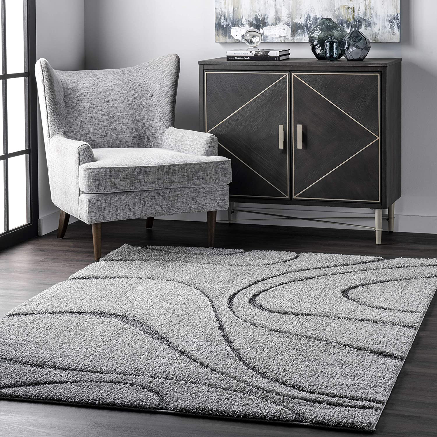 Rynx | Nuloom Carolyn Cozy Soft & Plush Shag Accent Rug, 2' X 3', Dark Gray
