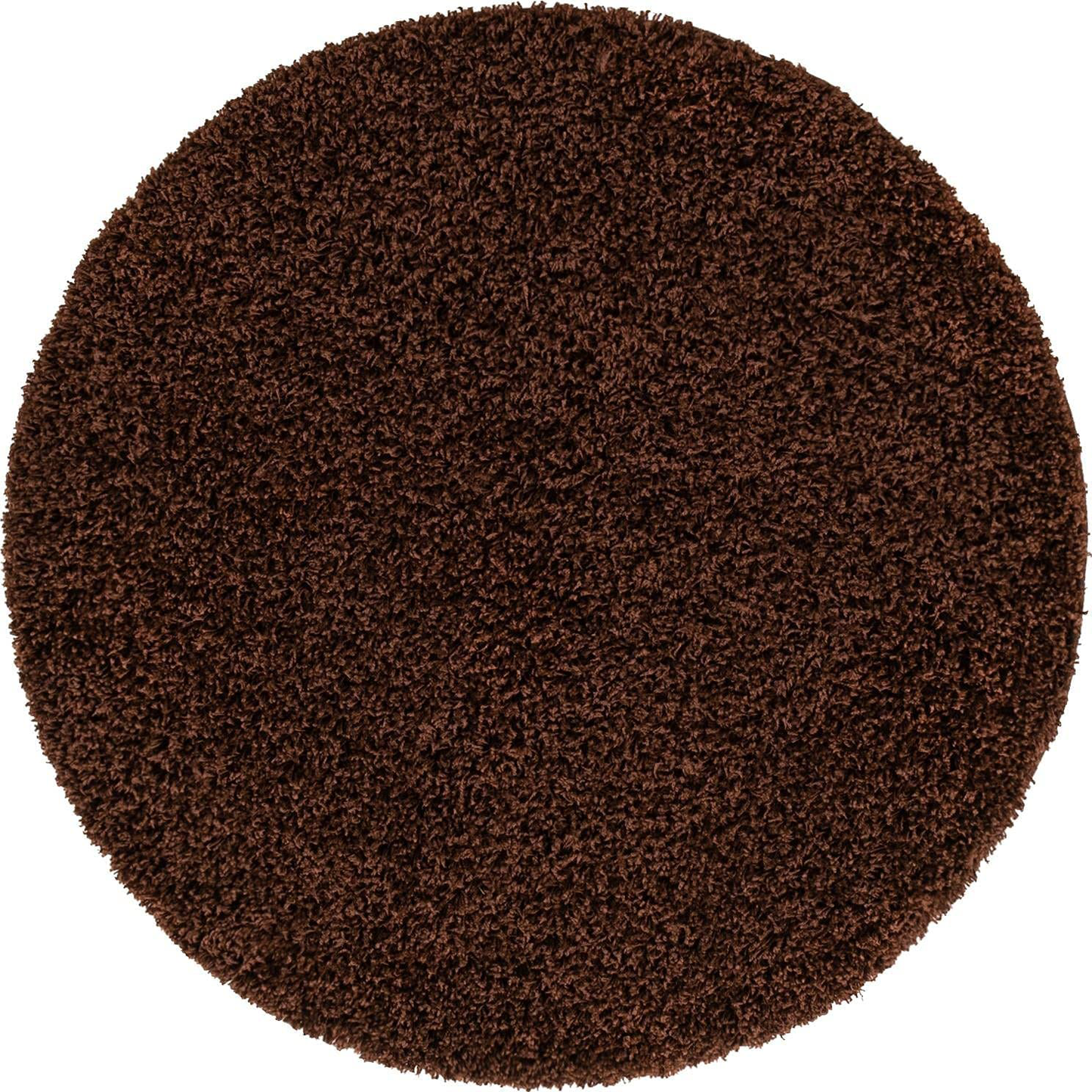 Rynx | Unique Loom Solo Solid Shag Collection Area Modern Plush Carpet Luxurious & Soft, 4' 0 x 4' 0, Chocolate Brown