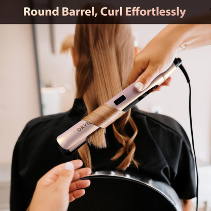 Rynx | 1” Hair Straightener and Curls 2-in-1, Ceramic Flat Iron with 10 Heat Settings