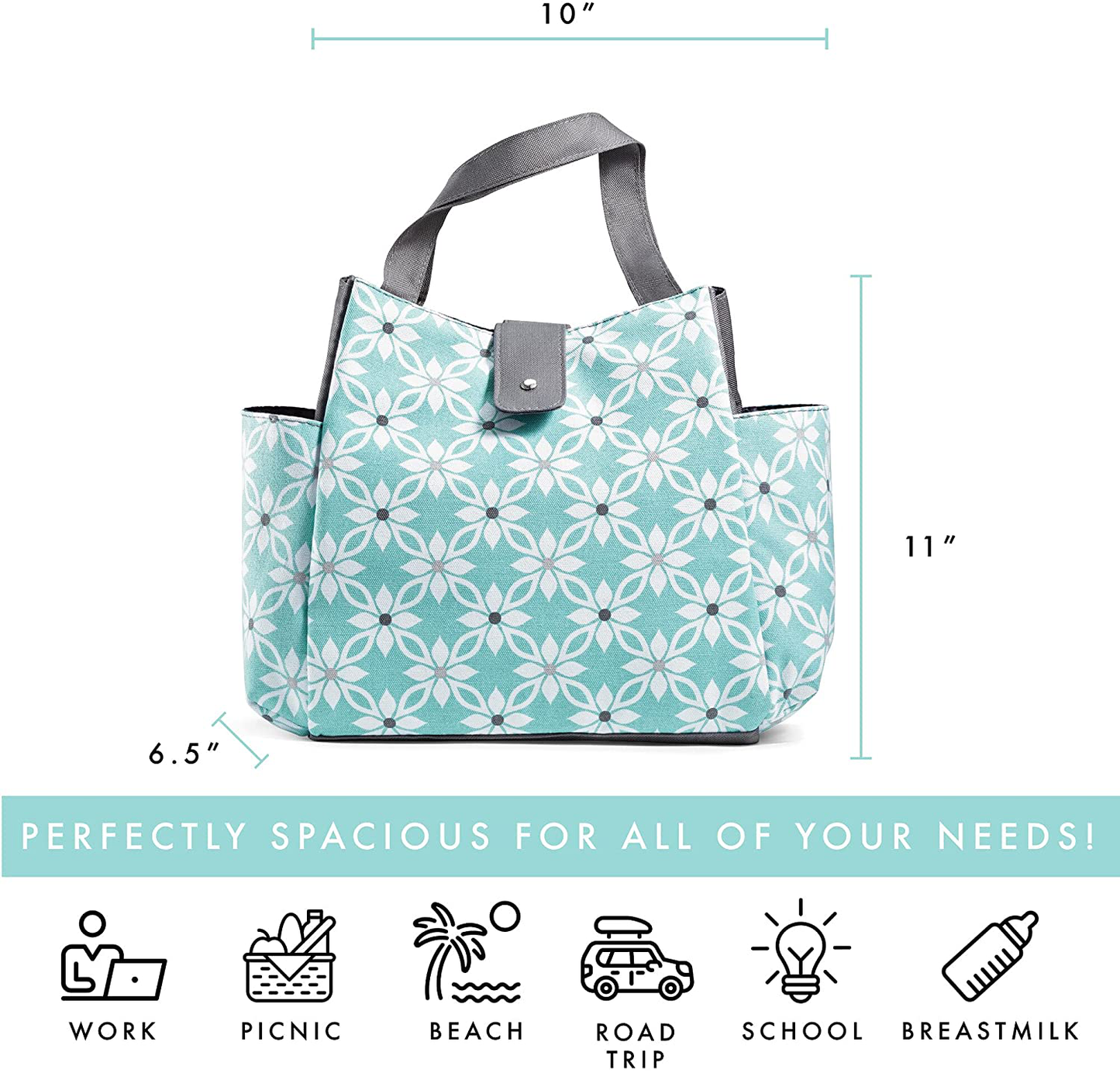 Rynx | Fit + Fresh Westport Insulated Soft Lined Lunch Bag Set With Reusable Containers, And Matching Water Bottle, Sage Camo