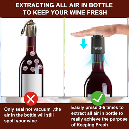 Rynx | Set of 2 wine bottle stoppers, genuine vacuum wine bottle stoppers - reusable