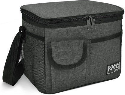 Rynx | Large Insulated Lunch Box For Women Men, 10l Leakproof Thermal Reusable Lunch Box For Adults & Children, High Meal Prep Food Cooler Tote With Pockets For Office Work By Tirrinia, Charcoal