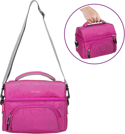 Rynx | Bentgo Deluxe Lunch Bag - Durable And Insulated Lunch Tote With Zipper Pocket Outside, Internal Mesh Pocket, Padded And Adjustable Straps, & 2-Way Chain - Fits All Bentgo Lunch Boxes (Sand)