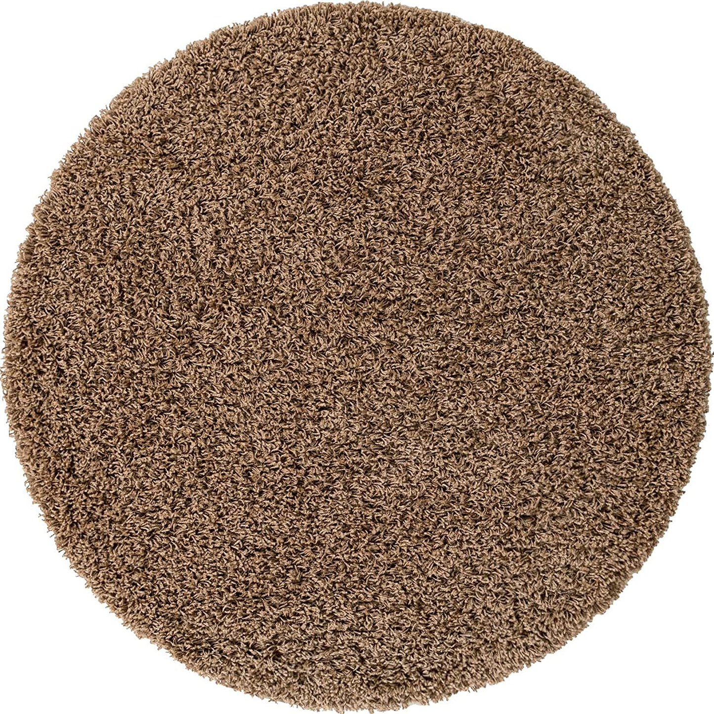 Rynx | Unique Loom Solo Solid Shag Collection Area Modern Plush Carpet Lush & Soft, 4' 0 x 4' 0, Cocoa Powder