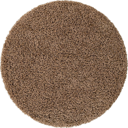 Rynx | Unique Loom Solo Solid Shag Collection Area Modern Plush Carpet Lush & Soft, 4' 0 x 4' 0, Cocoa Powder