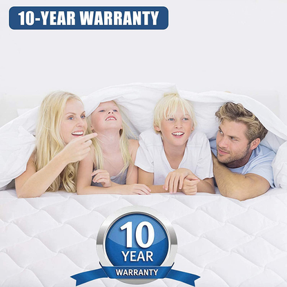 Rynx | Twin Size Quilted Fitted Mattress Pad, Waterproof Breathable Cooling Mattress Pad, stretches up to 21 Inch Deep Pocket Hollow Alternative Filling Silent Mattress Cover