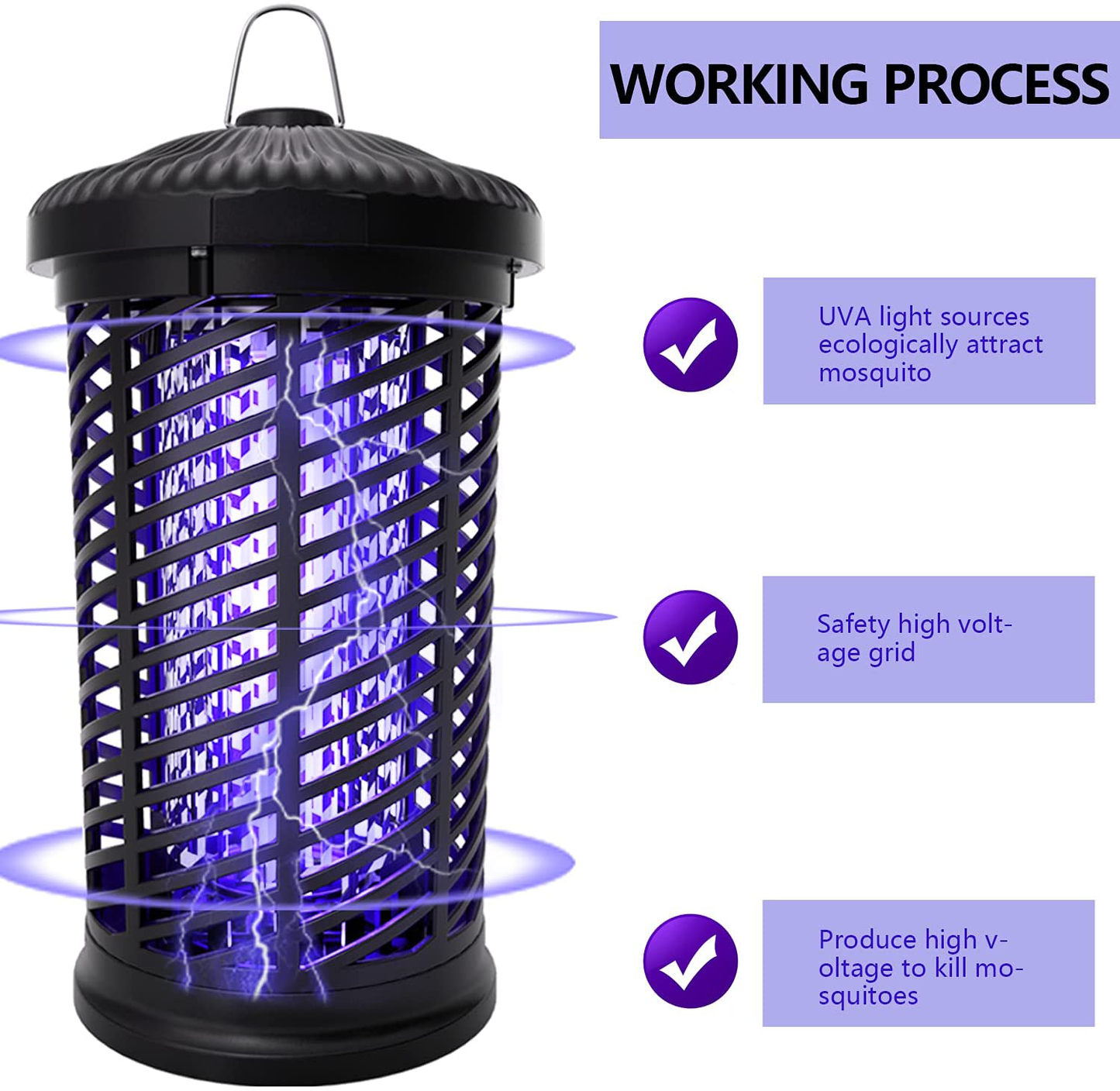Rynx | Electric Insect Killer, Mosquito Killer Outdoor/Indoor, 4200V Waterproof Fly Insect Trap Repellent, Mosquito Killer for Home, Patio, Backyard