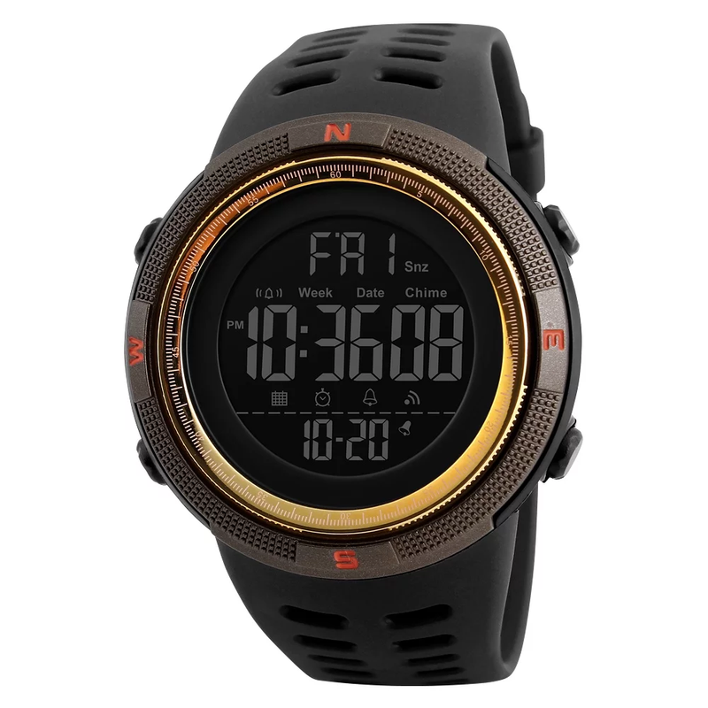 Rynx | Men's Waterproof Digital Sports Watch, Alarm, Backlight, Classic Large Dial