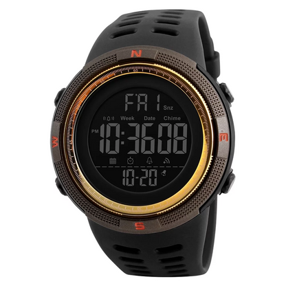 Rynx | Men's Waterproof Digital Sports Watch, Alarm, Backlight, Classic Large Dial