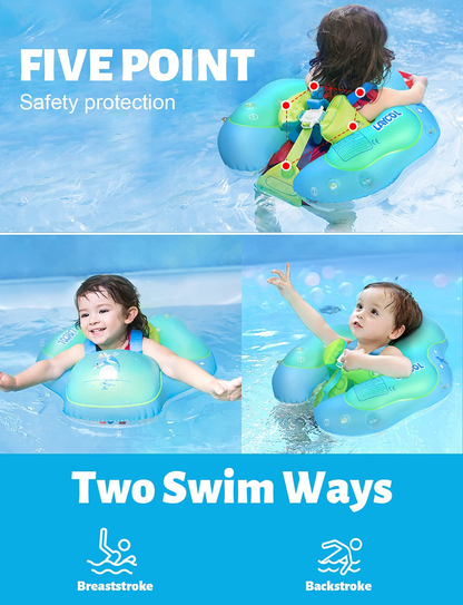 Rynx | LAYCOL Baby Swimming Pool Bubble Inflatable Baby Pool Bubble Ring Latest with Sun Protection Canopy, add Tail no tipping for Age 3-36 Months (Orange, L)