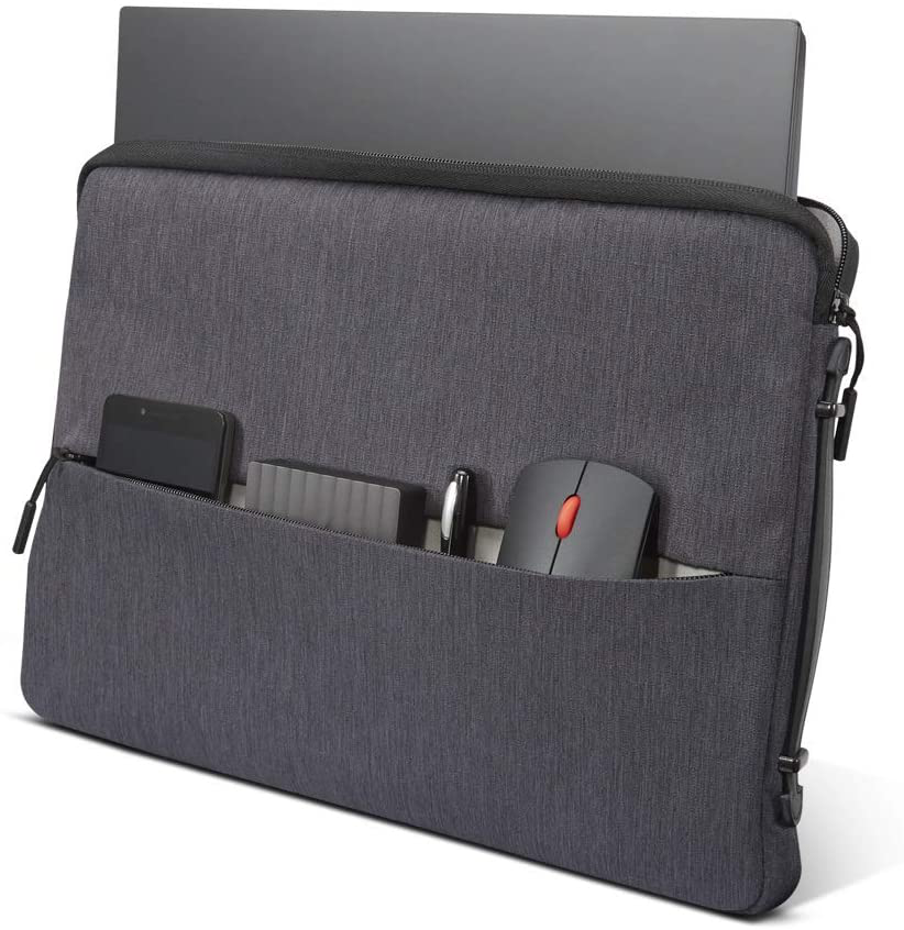Rynx | Lenovo Urban Laptop Sleeve For 15.6" Notebook, Water-resistant, Soft Padded Compartment, Accessory Storage, Reinforced Rubber Corners, Extended Handle, Gx40z50942, Charcoal Gray