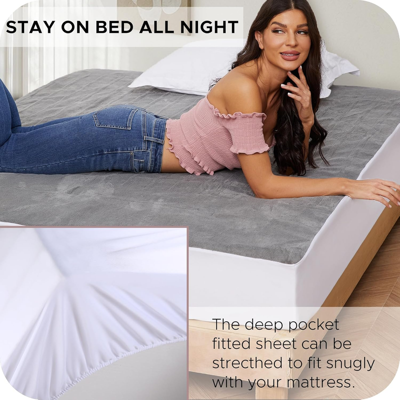 Rynx | Heated mattress protector 5 heat levels double control with 10 hours automatic off