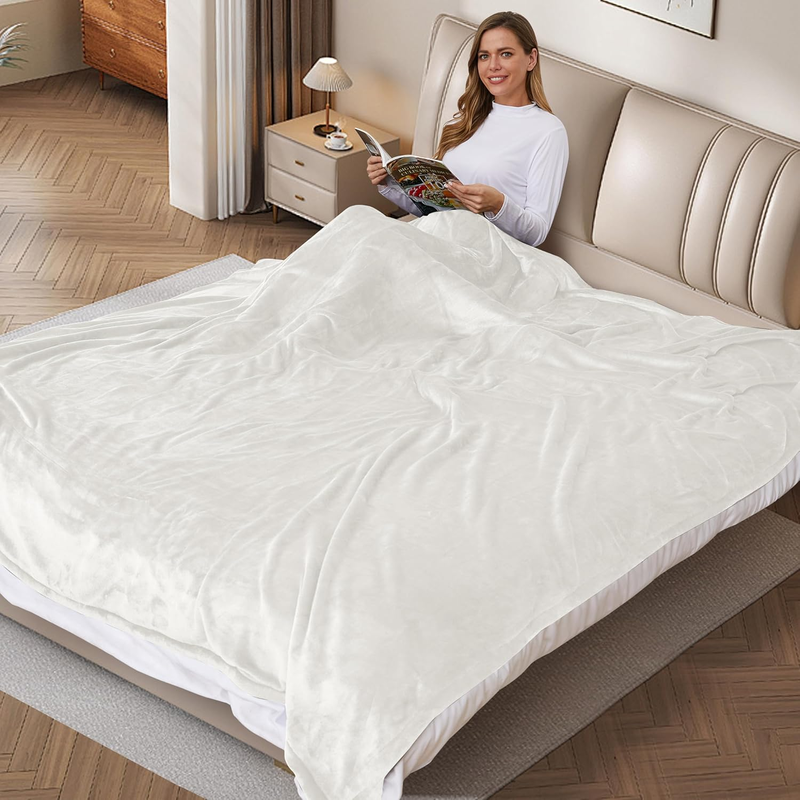 Rynx | Heated electric throw blanket, cozy flannel heating blanket with 4 heat settings