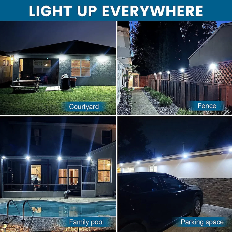 Rynx | 6-Pack Solar-Powered Motion Sensor Outdoor Lights, Waterproof Wireless Security Lighting