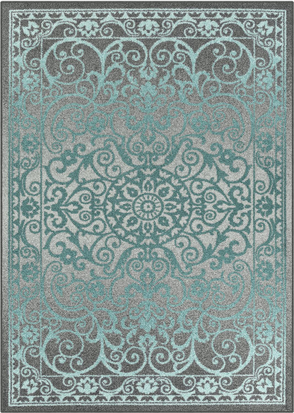 Rynx | Maples Rugs Pelham Vintage Runner Rug Non Slip Washable Hallway Entry Carpet [Made in USA], 2 x 6, Light Spa