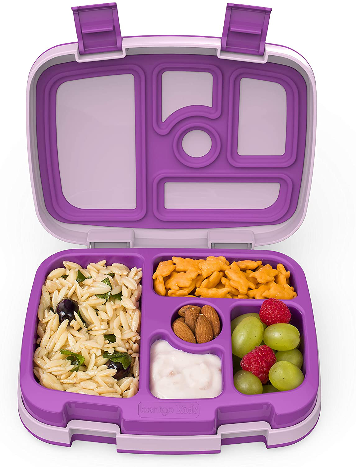 Rynx | Bentgo Kids Kids Lunch Box - Leakproof, 5-Compartment Bento Style Kids Lunch Box - Ideal Portion Sizes For Ages 3 To 7 - BPA-Free, Dishwasher Safe, Food Safe Materials (Purple)