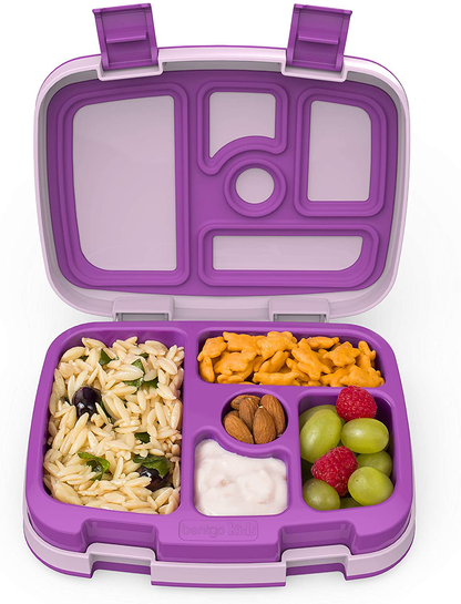 Rynx | Bentgo Kids Kids Lunch Box - Leakproof, 5-Compartment Bento Style Kids Lunch Box - Ideal Portion Sizes For Ages 3 To 7 - BPA-Free, Dishwasher Safe, Food Safe Materials (Purple)