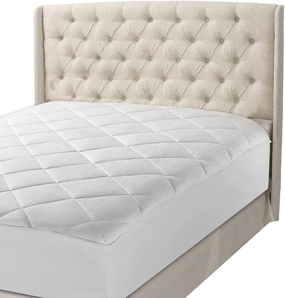 Rynx | MAXI Twin Mattress Pad Topper | Dunalternative Mattress Cover, 100% Cotton Top, 300 TC Quilted | Highly Breathable, Full Coverage Bed Mattress Pad | Twin (39x75) Elastic up to 14"