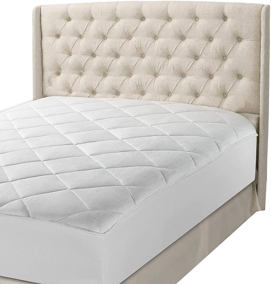 Rynx | MAXI Twin Mattress Pad Topper | Dunalternative Mattress Cover, 100% Cotton Top, 300 TC Quilted | Highly Breathable, Full Coverage Bed Mattress Pad | Twin (39x75) Elastic up to 14"