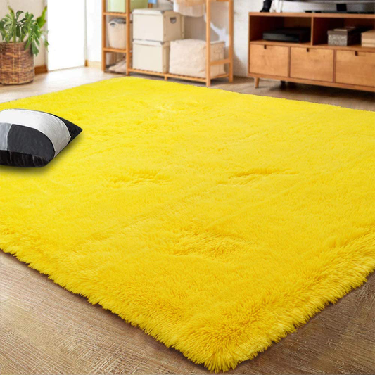 Rynx | Lochas Ultra Soft Indoor Modern Area Rugs Fluffy Living Room Carpets For Children Bedroom Home Decor Nursery Rug 5.3x7.5 Feet, Yellow