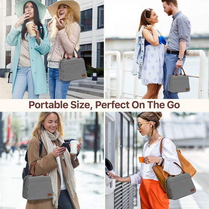 Rynx | Lunch bag, Bagseri Insulated Lunch Bags For Women And Men, With Transparent Phone Holder Pocket, Reusable Lunch Cooler Box Thermal Organizer, Waterproof Lining (Black White Stripes)