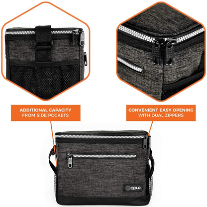 Rynx | Opux Insulated Large Lunch Box For Men Women, Leakproof Thermal Food Bag For Work, Reusable Food Cooler Tote, Soft School Lunch Box With Shoulder Strap, Pockets, 18 Cans, 10l, Dark Gray Coal