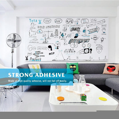Rynx | Self-Adhesive Whiteboard Wall Decal Sticker, 17.7" X 78.7" Extra Large Strong & Durable Dry Erase Wall Paper Message Board Peel Stick White Board for Kids Drawing, Office, School, Home Decor (White)
