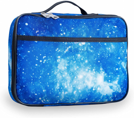 Rynx | Fenrici Galaxy Lunch Box For Boys, Girls, Kids Insulated Lunch Bag, Perfect For Preschool, K-6, Soft Sections, Spacious, Bpa Free, Food Safe, 10.8in X 9.2in X 3.8in (Galaxy-Blue)