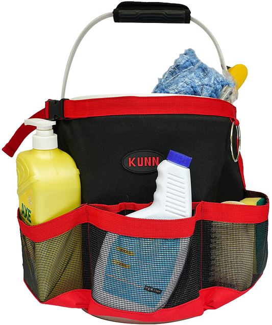 Rynx | KUNN Car Wash Bucket Tool Organizer for 5 Gallon Bucket with Towel Holder, Soap Pockets Cleaning Bucket Organizer Waterproof Mesh Pockets for Cleaning Supplies, Car Wash Supplies