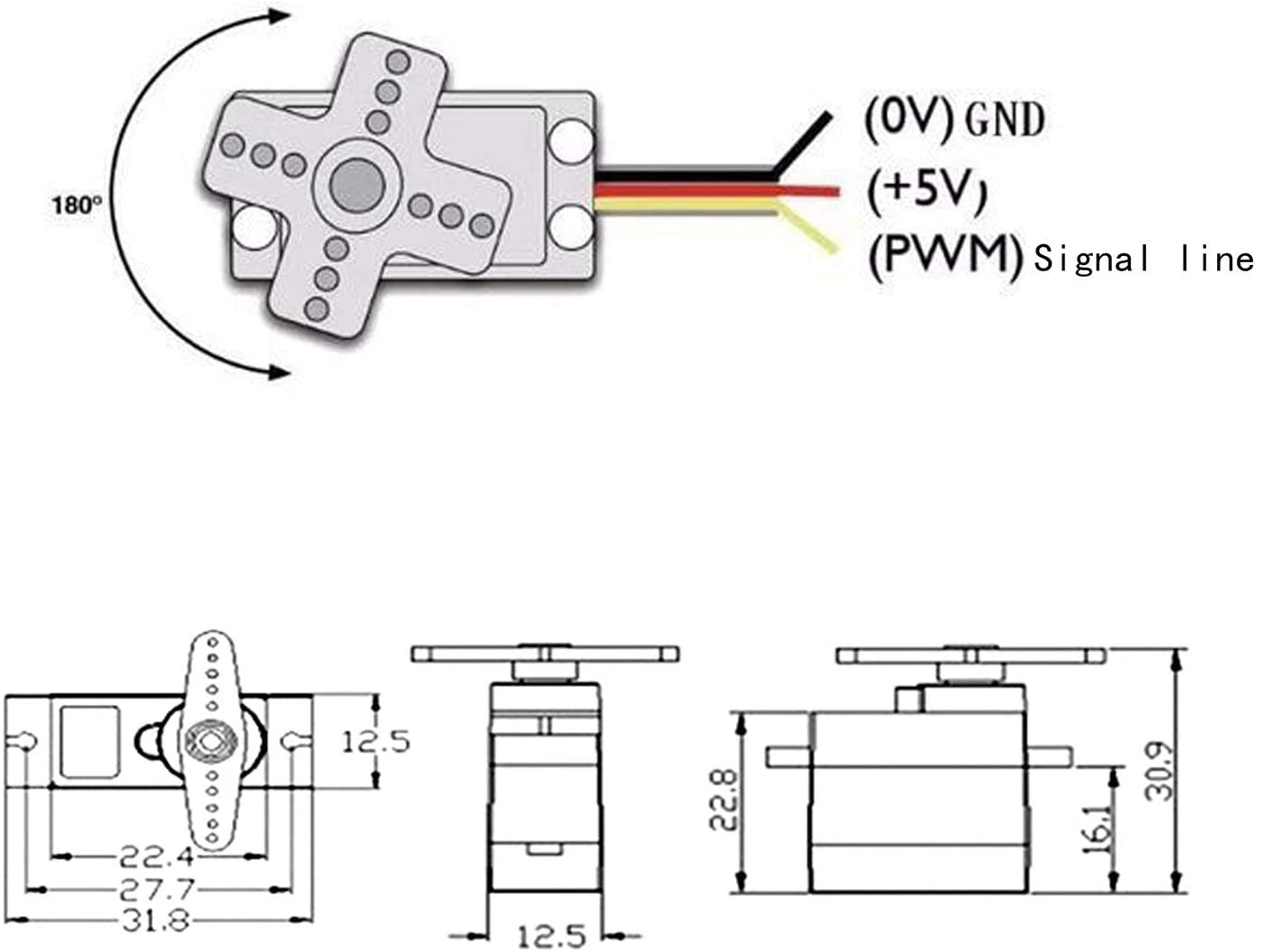 Rynx | 10Pcs SG90 9g Micro Servos for RC Robot Helicopter Plane Control Car Boat