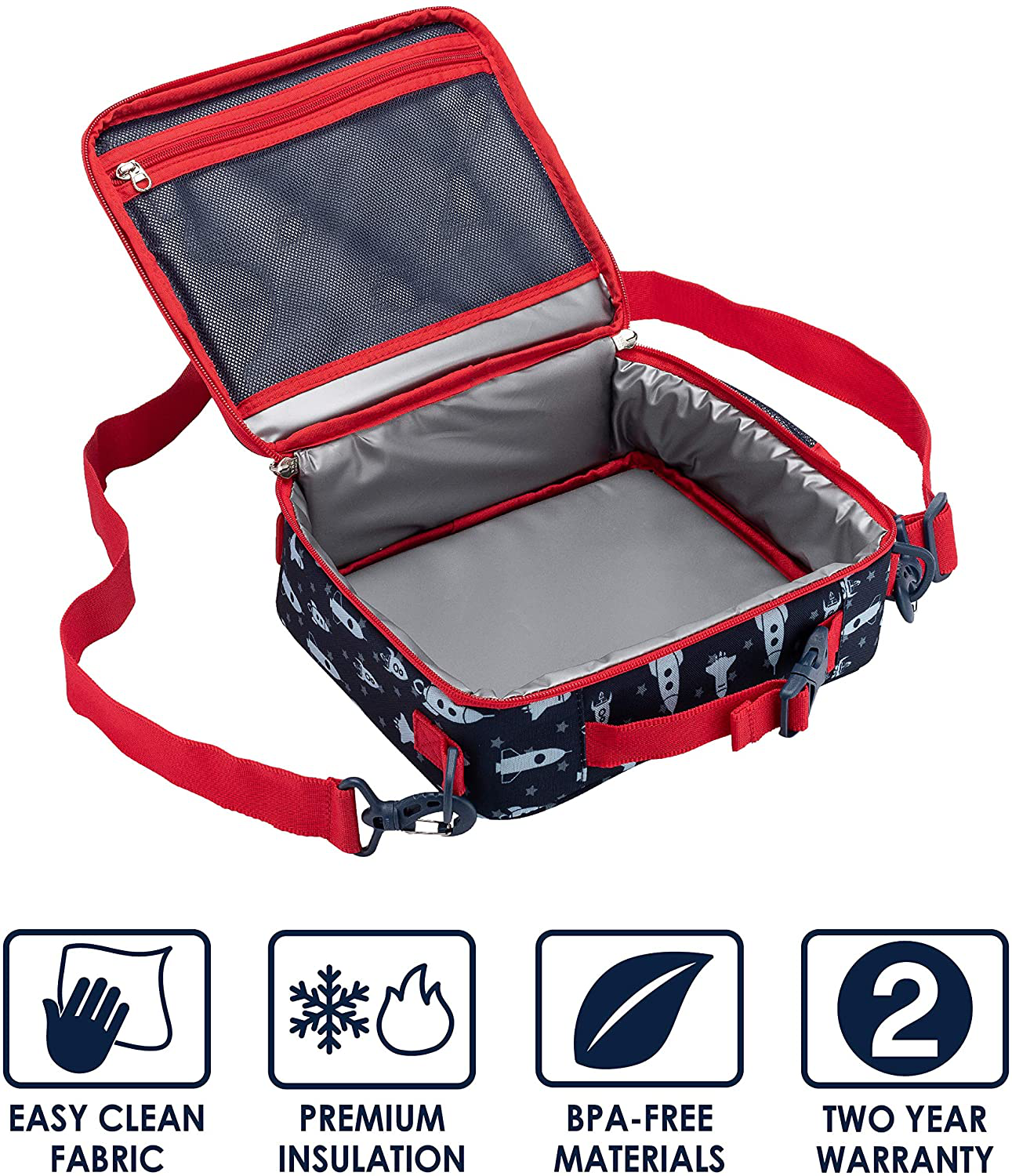 Rynx | Bentgo Kids Prints Lunch Box - Double Insulated, Durable, Waterproof Fabric With Internal And External Zippers And External Bottle Holder - Ideal For Kids Of All Ages (Tropical)