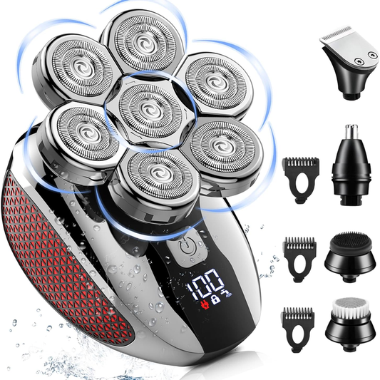Rynx | 5 in 1 Electric Razor 7D Rechargeable Head Shaver Grooming Kit with LED Display