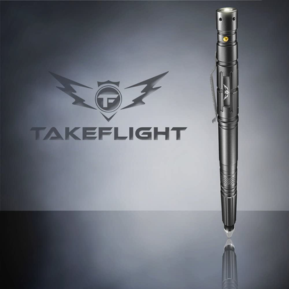 Rynx | TAKEFLIGHT Tactical Pen Survival Gear – Aviation Grade Aluminum LED Tactical Flashlight Multitool – Sturdy, Lightweight EDC Pen Survival Tool – Glass Breaker, Corkscrew, Screwdriver, Gift Box