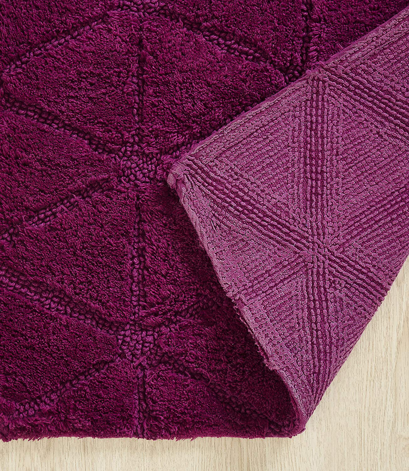 Rynx | Luxurious Diamond Chenille Bath mat, Non-slip, Absorbent Plush Bath mat for Bathtub, Shower and Bath